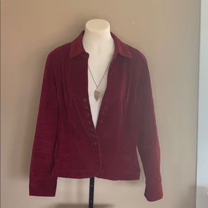 DRESSBARN Red Button Up Jacket XL EUC